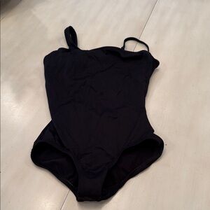 Elegant Black Asymmetric Leotard